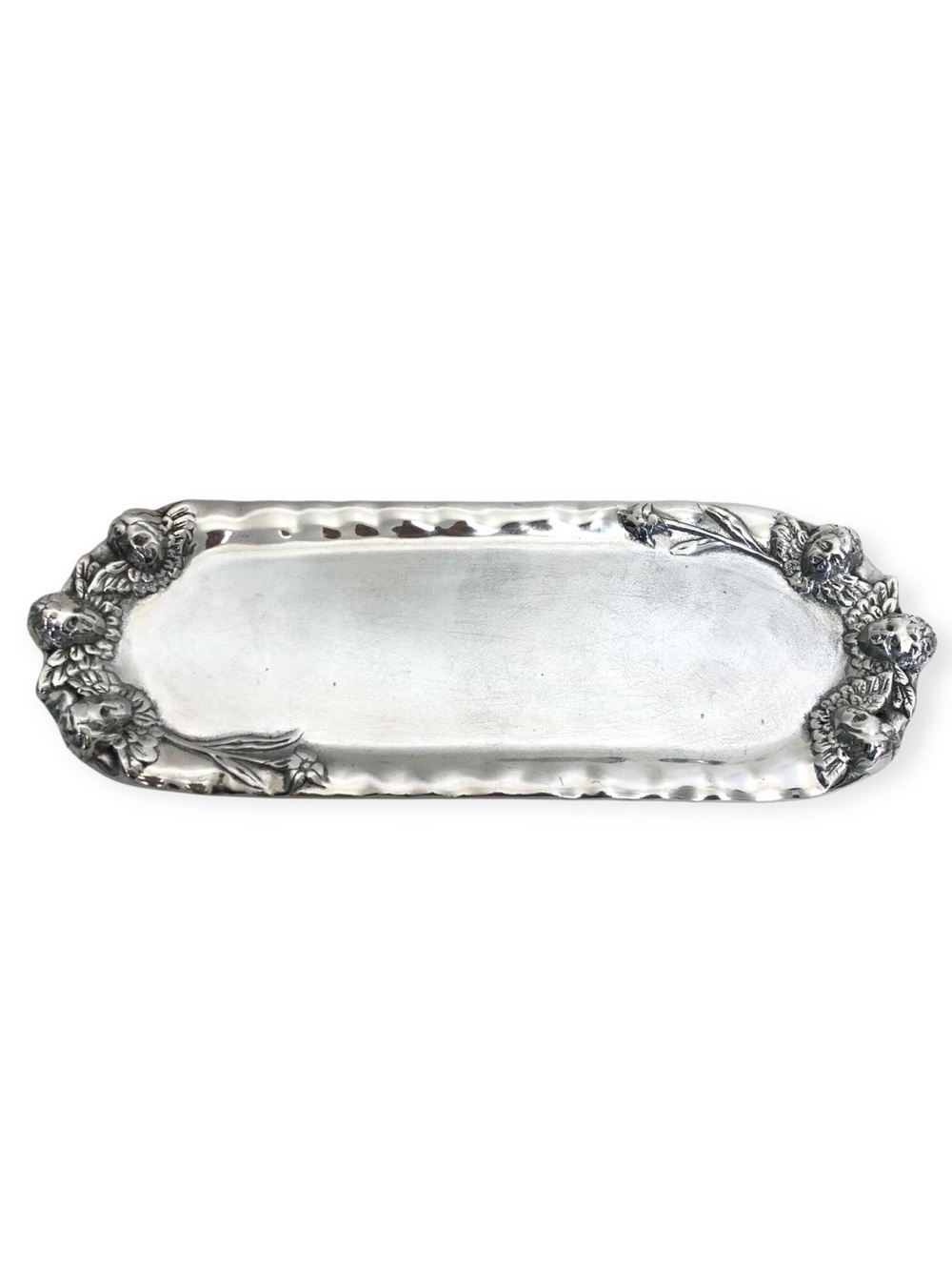 Vintage Hacienda Real Pewter Cherub Angel Vanity Tray